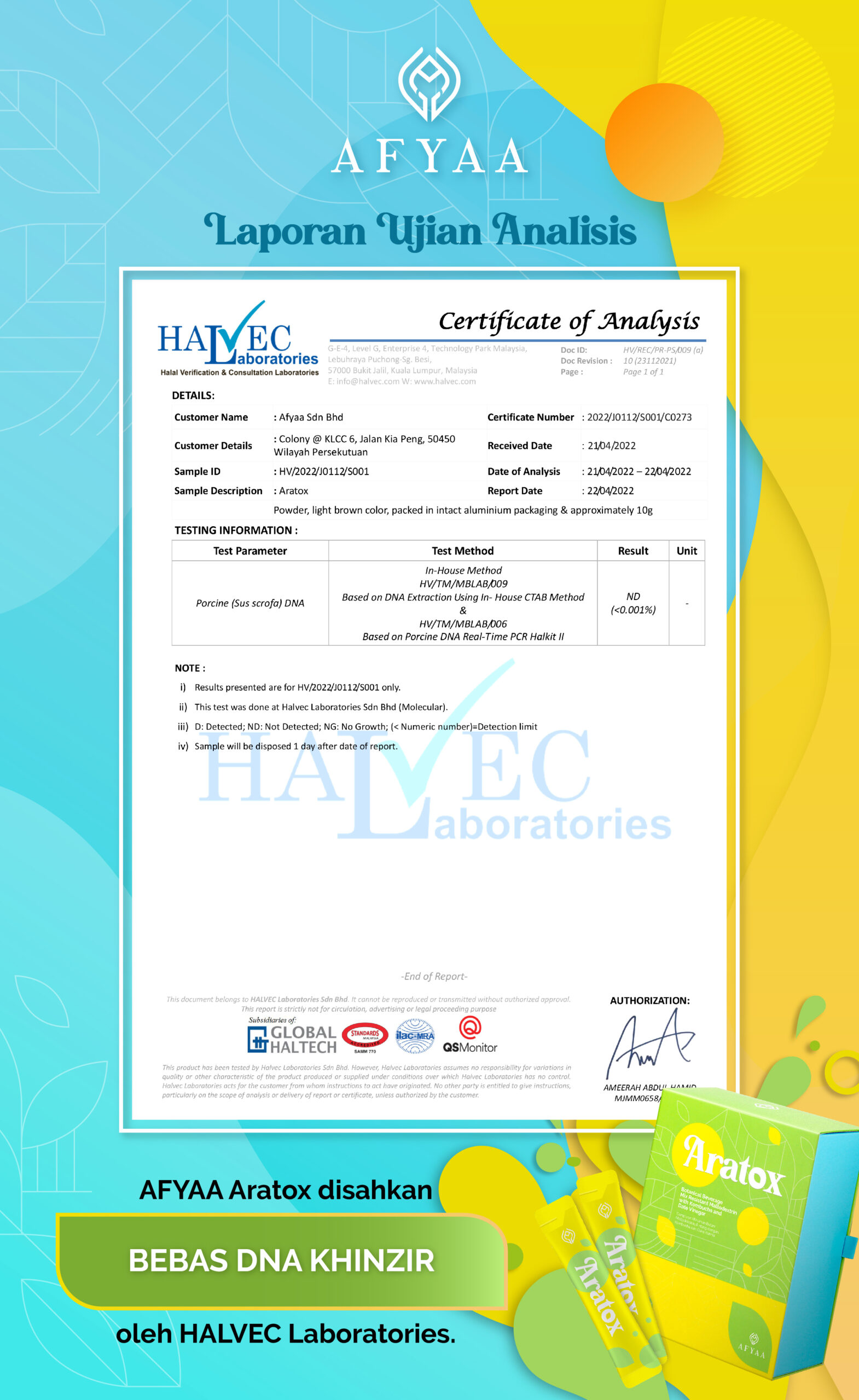 Afyaa Aratox_Halvec certificate_BM